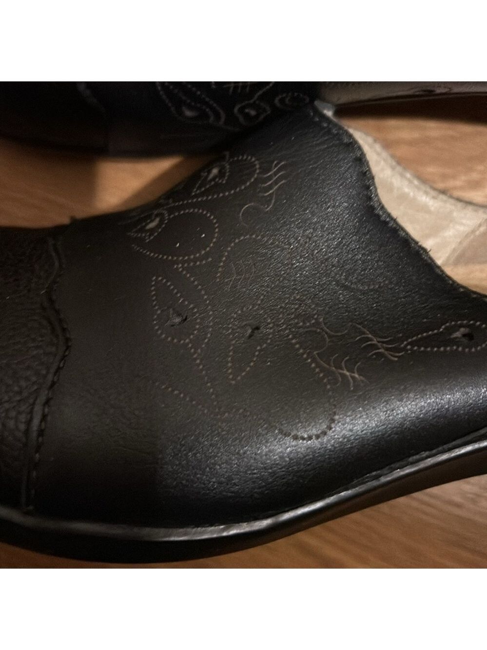 Black leather Aravon Clogs 7.5 B New Without Box - Picture 5 of 6
